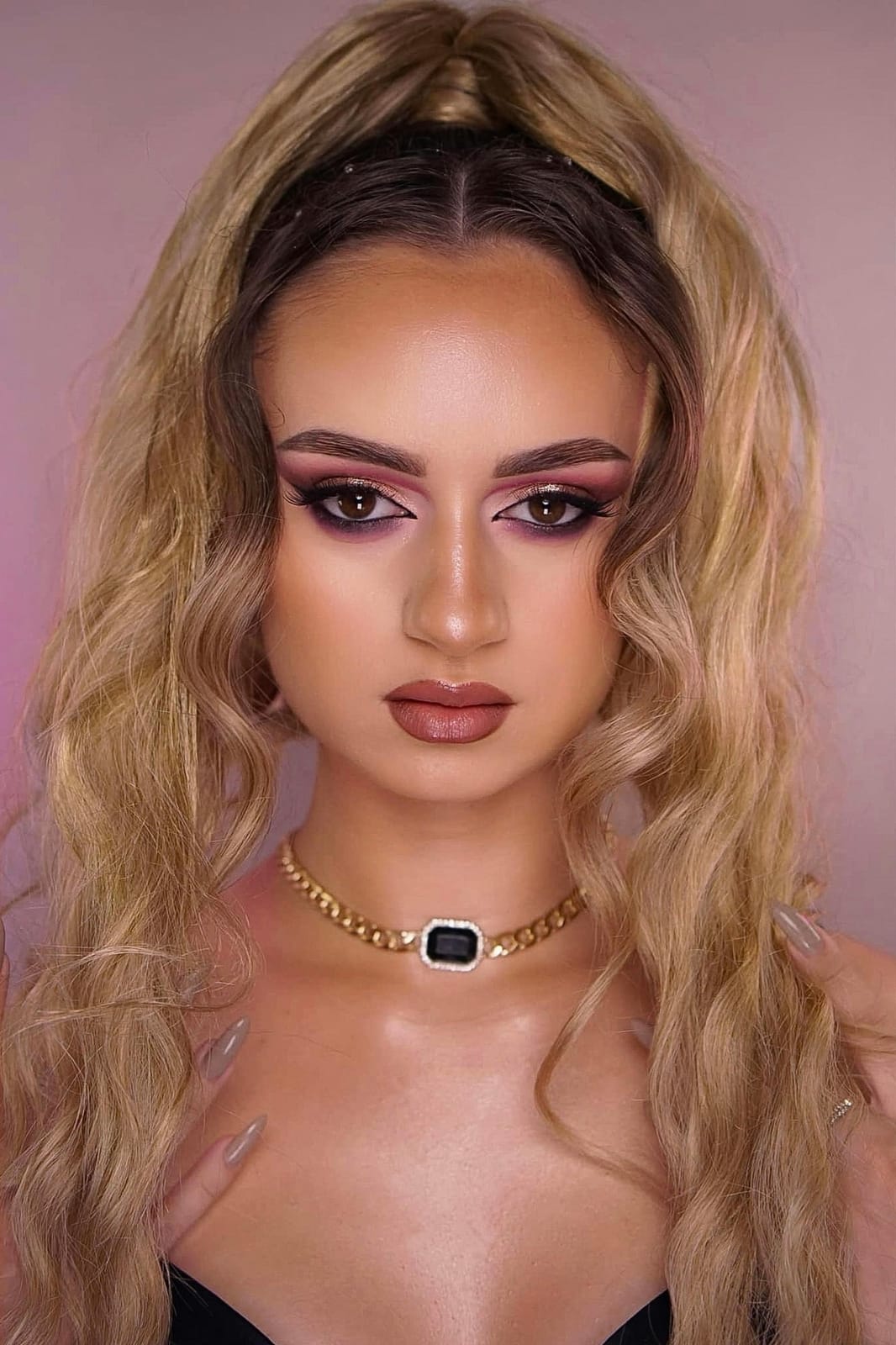Rose & gold smoky glam