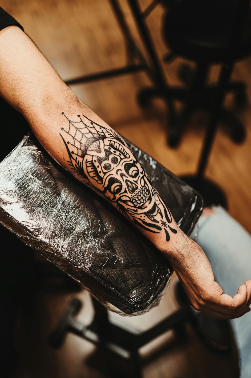 Traditional skull + web